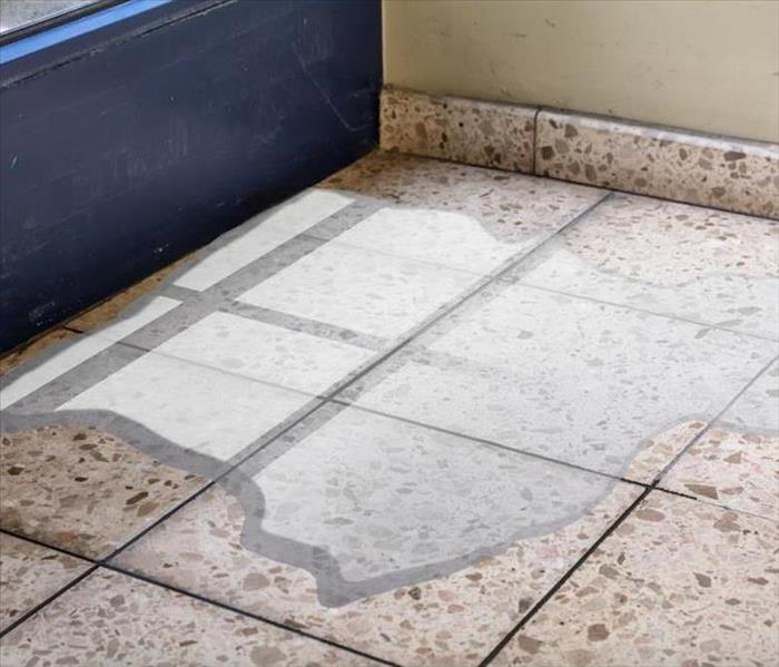 flooded floor from water leakage